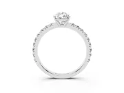 Pear-Shaped Pave Engagement Ring Setting | Shared Prong Band | Platinum