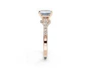 Princess Cut Pavé Solitaire Engagement Ring Setting for a Fancy Blue Lab-Grown Diamond | Crossover Gallery | Rose Gold