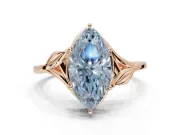 Marquise Bypass Solitaire Engagement Ring Setting for a Fancy Blue Lab-Grown Diamond | Rose Gold
