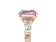 Asscher Cut Tapered Baguette Engagement Ring Setting for a Fancy Pink Lab-Grown Diamond | Rose Gold