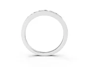 Round Diamond Comfort Fit Band Set in Platinum with Channel-Set Row