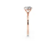 Round Cut Diamond Solitaire Engagement Ring Set in Rose gold with Thin Band and Prong Setting