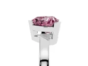 Heart-Shaped Solitaire Engagement Ring Setting for a Fancy Pink Lab-Grown Diamond | Flat Tab Prongs | Platinum