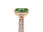 Emerald Cut Vintage Pavé Engagement Ring Setting for a Fancy Green Lab-Grown Diamond | Rose Gold