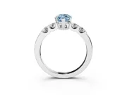 Marquise Five Stone Engagement Ring Setting for a Fancy Blue Lab-Grown Diamond | Sterling Silver