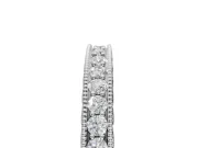 Round Lab-Grown Diamond Milgrain Channel Set Wedding Band | Fluted Gallery | White Gold