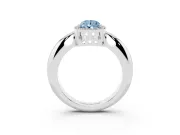 Pear-Shaped Halo Engagement Ring Setting for a Fancy Blue Lab-Grown Diamond | Plain Band | Platinum