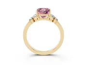 Princess Cut Petal Engagement Ring Setting for a Fancy Pink Lab-Grown Diamond | Yellow Gold