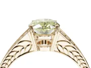 Oval Split Shank Pavé Engagement Ring Setting for a Fancy Yellow Lab-Grown Diamond | Yellow Gold