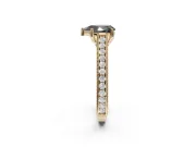 Pear-Shaped Vintage Pavé Engagement Ring Setting for a Black Center | Yellow Gold
