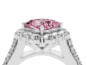 Princess Cut Large Accent Halo Engagement Ring Setting for a Fancy Pink Lab-Grown Diamond | Sterling Silver
