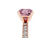 Princess Cut Vintage Pavé Engagement Ring Setting for a Fancy Pink Lab-Grown Diamond | Rose Gold