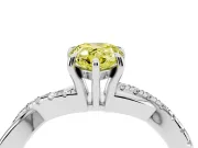 Pear-Shaped Crossover Engagement Ring Setting for a Fancy Yellow Lab-Grown Diamond | Platinum