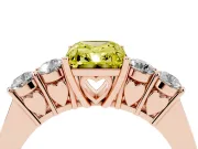 Radiant Cut 5 Stone Engagement Ring Setting for a Fancy Yellow Lab-Grown Diamond | Rose Gold