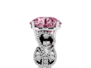 Round Vintage Engagement Ring Setting for a Fancy Pink Lab-Grown Diamond | Sterling Silver