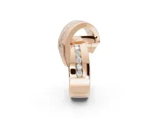 Round Lab-Grown Diamond Channel Set Crossover Wedding Band | Wide Strands | Rose Gold