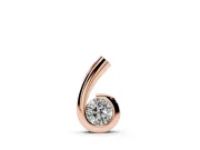 Round Lab-Grown Diamond Bezel Swirl Pendant Necklace | Polished Curl | Rose Gold