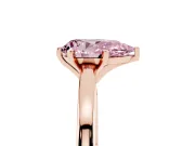 Fancy Pink Pear Cut Diamond Solitaire Engagement Ring Set in Rose gold with Prong Setting on a Classic Band