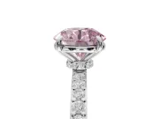 Round Pavé Engagement Ring Setting for a Fancy Pink Lab-Grown Diamond | Platinum - Design NV-24928