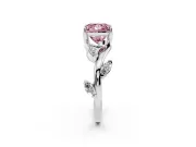 Princess Cut Twisted Vine Engagement Ring Setting for a Fancy Pink Lab-Grown Diamond | Platinum