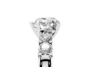 Heart-Shaped Five Stone Engagement Ring Setting | Prong-Set Side Stones | White Gold