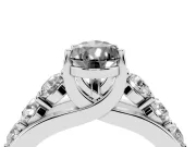 Pear-Shaped Engagement Ring Setting for a Black Center | Sterling Silver