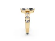 Marquise Tension Style Engagement Ring Setting for a Black Center | Flush Set Accents | Yellow Gold