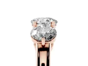 Round Three Stone Engagement Ring Setting | Large Round Side Stones | Rose Gold