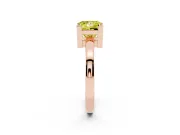 Fancy Yellow Princess Cut Diamond Solitaire Ring Set in Rose gold with Prong Head and Smooth Polished Band