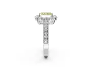 Radiant Cut Vintage Halo Engagement Ring Setting for a Fancy Yellow Lab-Grown Diamond | Sterling Silver