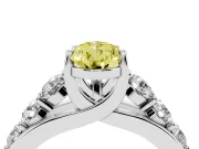 Pear-Shaped Graduated Engagement Ring Setting for a Fancy Yellow Lab-Grown Diamond | Platinum