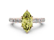 Marquise Shared Prong Engagement Ring Setting for a Fancy Yellow Lab-Grown Diamond | Rose Gold