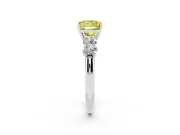 Princess Cut Five Stone Engagement Ring Setting for a Fancy Yellow Lab-Grown Diamond | Plain Band | Sterling Silver