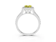 Asscher Cut Halo Engagement Ring Setting for a Fancy Yellow Lab-Grown Diamond | Sterling Silver - Design NV-24729