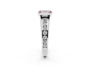 Emerald Cut Half Bezel Engagement Ring Setting for a Fancy Pink Lab-Grown Diamond | Platinum