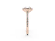 Asscher Cut Pavé Halo Engagement Ring Setting | Rose Gold
