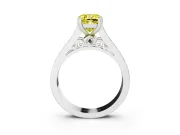 Cushion Cut Channel Engagement Ring Setting for a Fancy Yellow Lab-Grown Diamond | White Gold - Design NV-24671