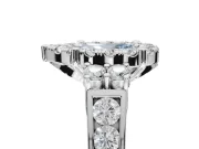 Pear-Shaped Halo Engagement Ring Setting for a Fancy Blue Lab-Grown Diamond | Graduated Channel Band | Platinum