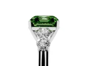 Asscher Cut 5 Stone Engagement Ring Setting for a Fancy Green Lab-Grown Diamond | Sterling Silver