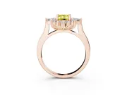 Emerald Cut Engagement Ring Setting for a Fancy Yellow Lab-Grown Diamond | Rose Gold - Design NV-24790