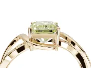 Radiant Cut Bypass Solitaire Engagement Ring Setting for a Fancy Yellow Lab-Grown Diamond | Pavé Strands | Yellow Gold