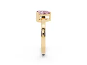 Fancy Pink Pear Cut Diamond Solitaire Ring Set in Yellow gold with Prong Head and Smooth Polished Band