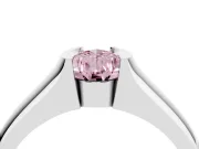 Pear-Shaped Half Bezel Solitaire Engagement Ring Setting for a Fancy Pink Lab-Grown Diamond | Wide Band | Platinum