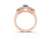 Pear-Shaped 5 Stone Engagement Ring Setting for a Fancy Blue Lab-Grown Diamond | Rose Gold
