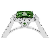 Princess Cut Raised Halo Engagement Ring Setting for a Fancy Green Lab-Grown Diamond | White Gold