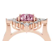 Round Engagement Ring Setting for a Fancy Pink Lab-Grown Diamond | Rose Gold - Design NV-24790