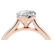 Heart-Shaped Cathedral Solitaire Engagement Ring Setting | Plain Band | Rose Gold