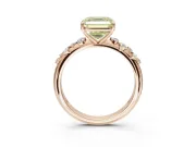 Asscher Cut Graduated Solitaire Engagement Ring Setting for a Fancy Yellow Lab-Grown Diamond | Rose Gold