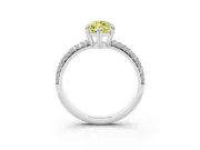 Marquise Three Row Pave Engagement Ring Setting for a Fancy Yellow Lab-Grown Diamond | Double Claws | Sterling Silver