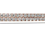 Round Lab-Grown Diamond Pavé Bar Slider Bracelet | Double Row | Rose Gold